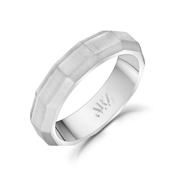 5mm Matte Faceted Engravable Band