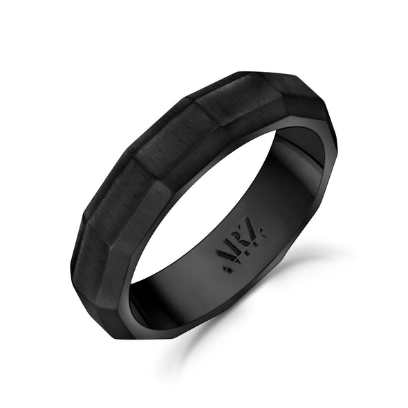 5mm Matte Faceted Engravable Band