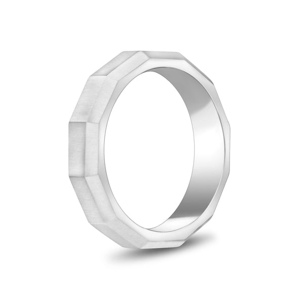 5mm Matte Faceted Engravable Band