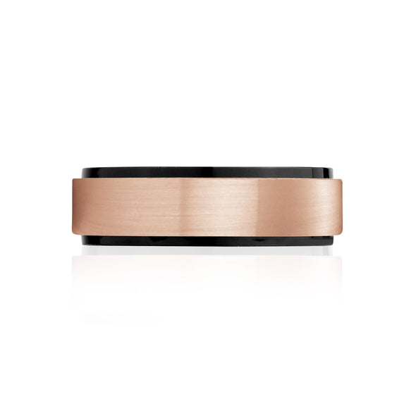 7mm Black & Rose Gold Engravable Band