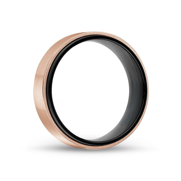 7mm Black & Rose Gold Engravable Band