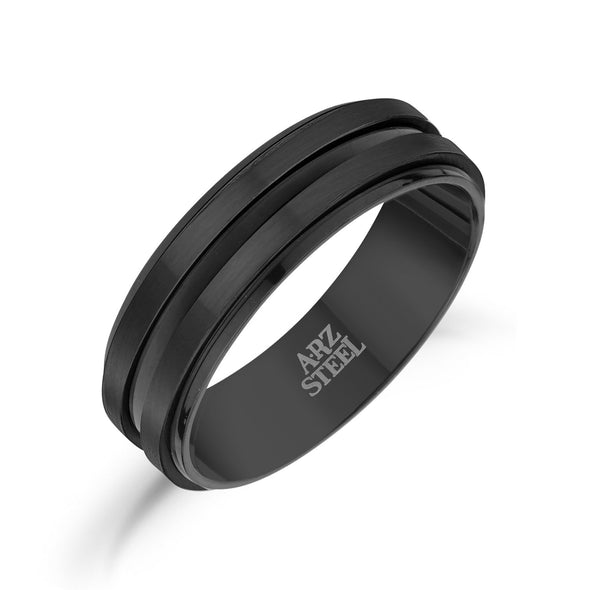 7mm Black Engravable Band