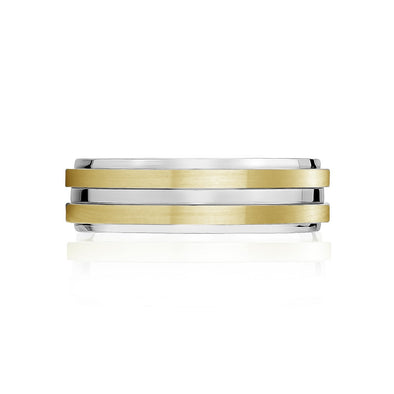 7mm Steel & Gold Engravable Band