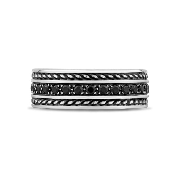 8mm Black Stone Engravable Band