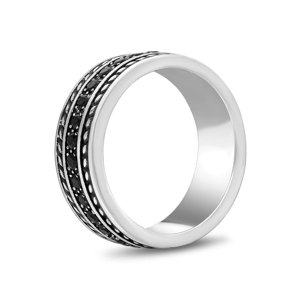 8mm Black Stone Engravable Band