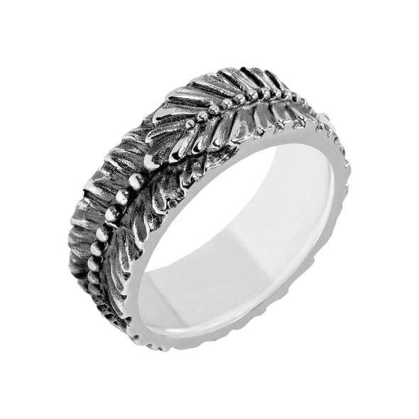 8mm Engravable Leaf Ring