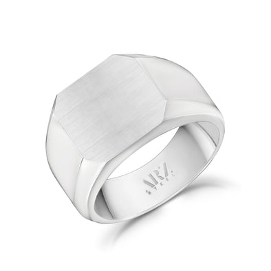Matte & Shiny Engravable Signet Ring