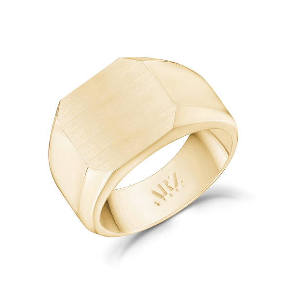 Matte & Shiny Engravable Signet Ring