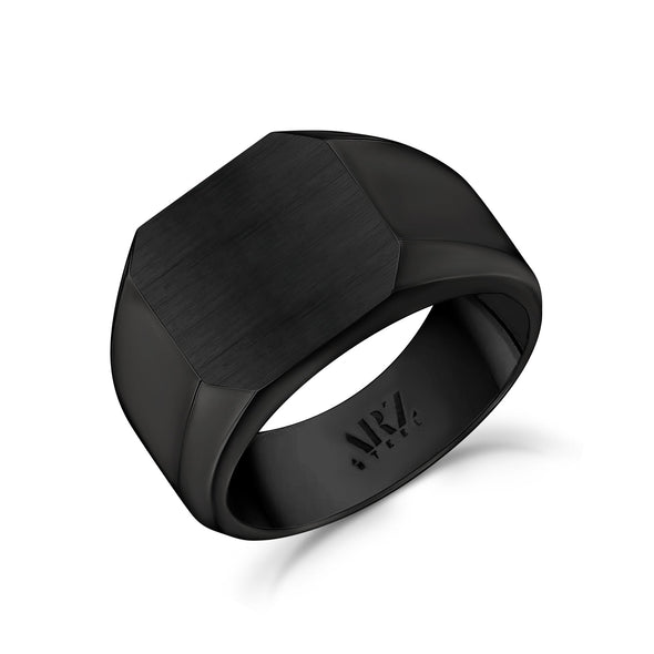 Matte & Shiny Engravable Signet Ring