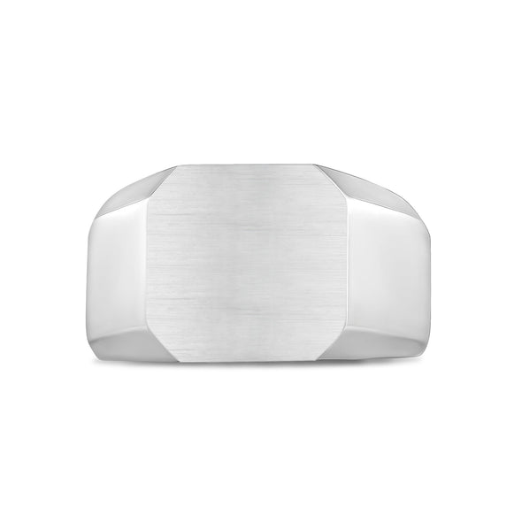 Matte & Shiny Engravable Signet Ring