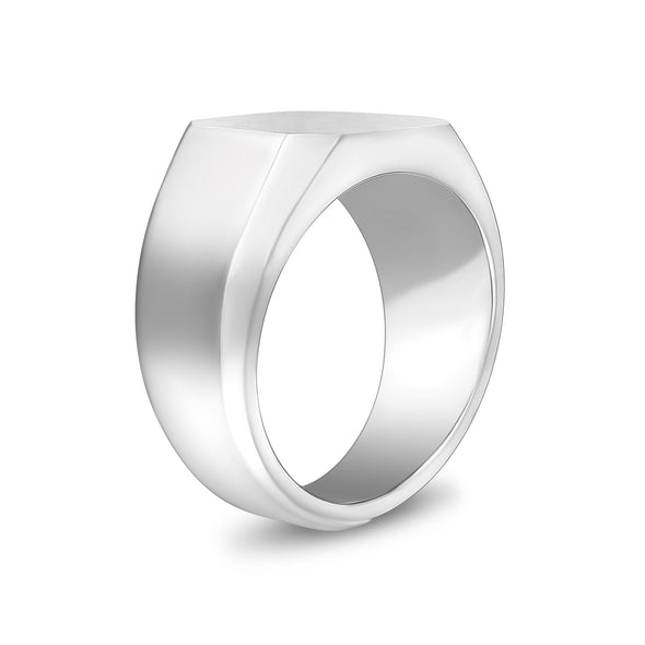 Matte & Shiny Engravable Signet Ring