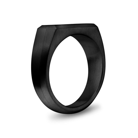 Engravable Rectangle Matte Signet Ring