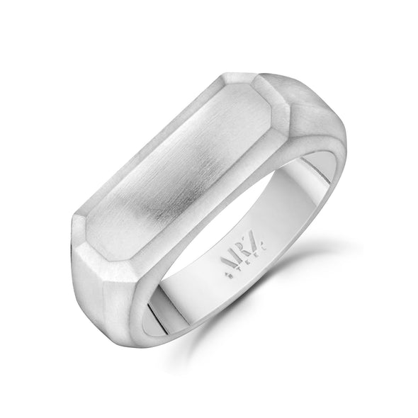 Engravable Rectangle Matte Signet Ring