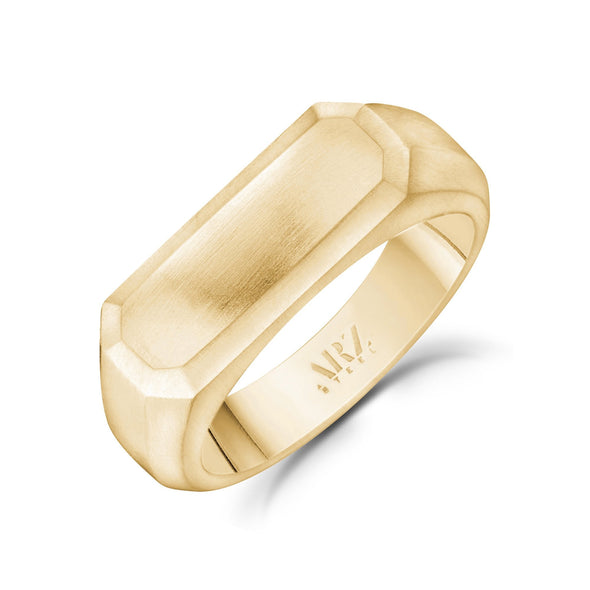 Engravable Rectangle Matte Signet Ring