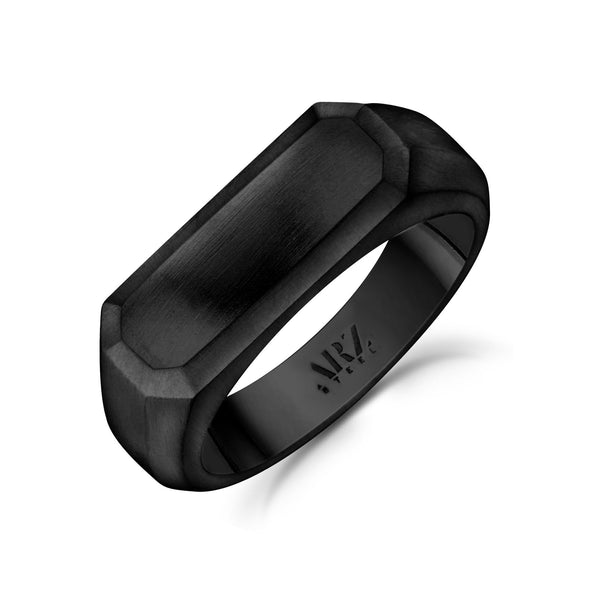 Engravable Rectangle Matte Signet Ring