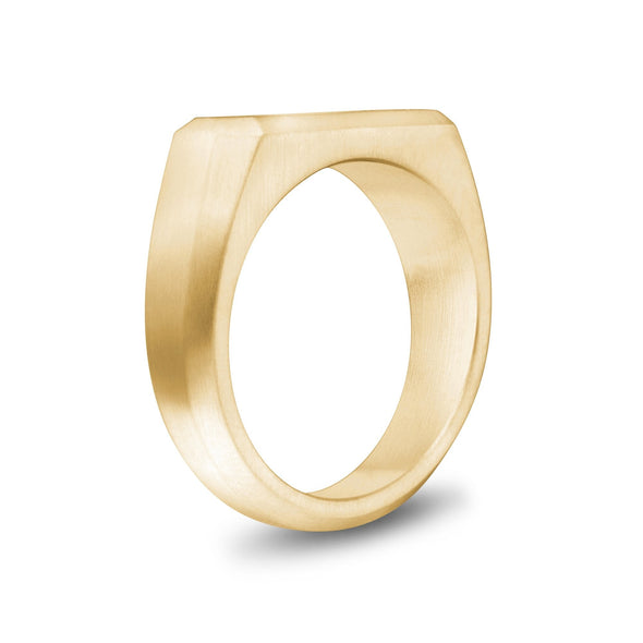 Engravable Rectangle Matte Signet Ring