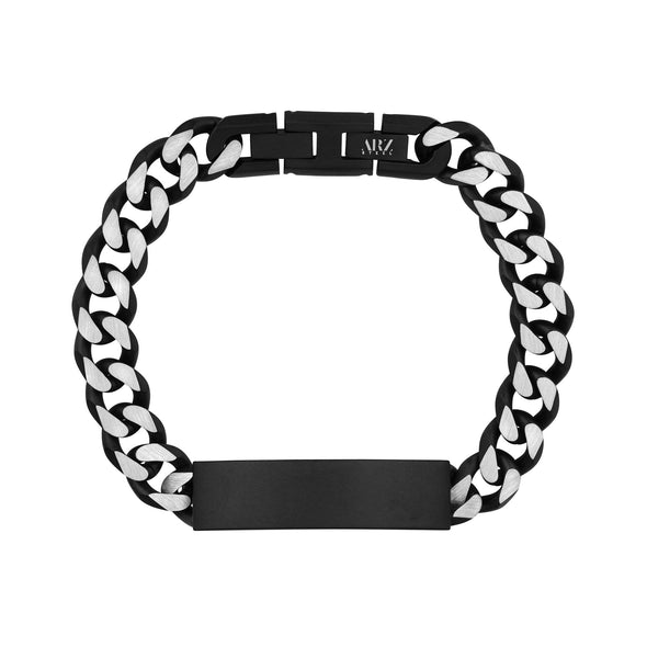 11mm Two Tone Engravable Cuban Link ID Bracelet