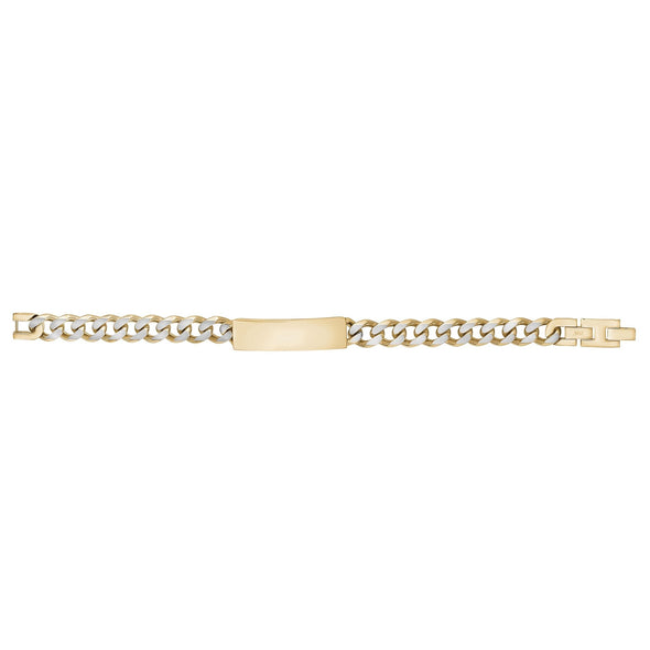 11mm Two Tone Engravable Cuban Link ID Bracelet