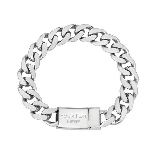 13mm Cuban Link Engravable Bracelet