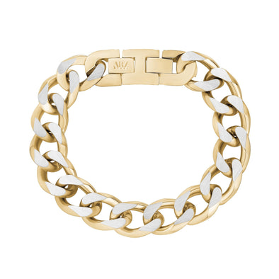 14mm Two Tone Cuban Link Bracelet