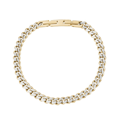 5mm Two Tone Cuban Link Bracelet