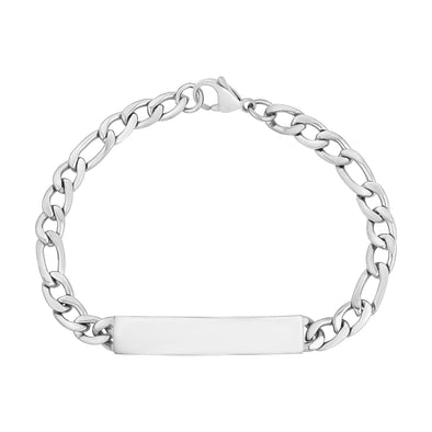 7mm Figaro Link Engravable ID Bracelet