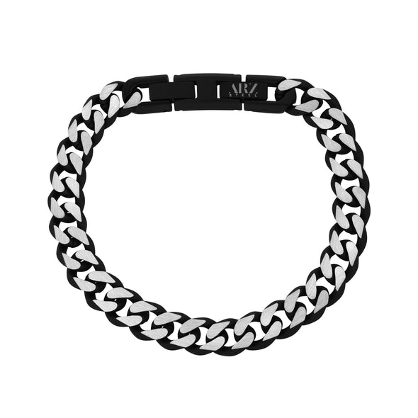 8mm Two Tone Cuban Link Bracelet