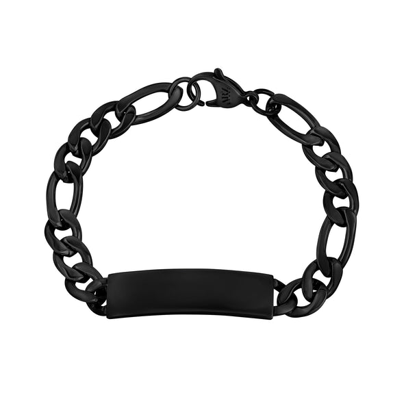 9mm Figaro Link Engravable ID Bracelet