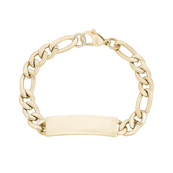 9mm Figaro Link Engravable ID Bracelet