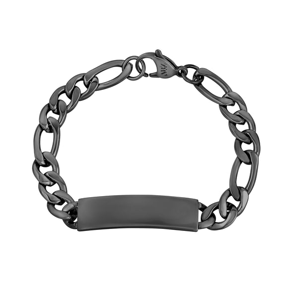 9mm Figaro Link Engravable ID Bracelet