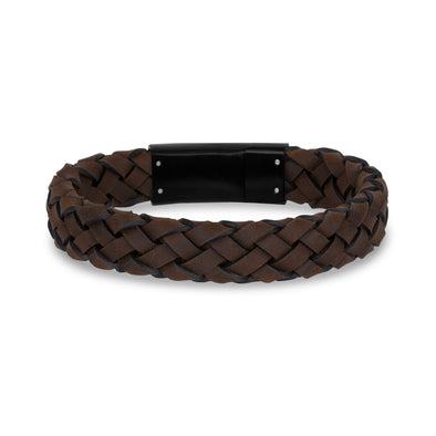 12mm Brown Leather Engravable Bracelet