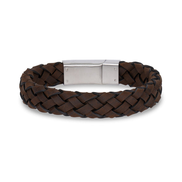 12mm Brown Leather Engravable Bracelet