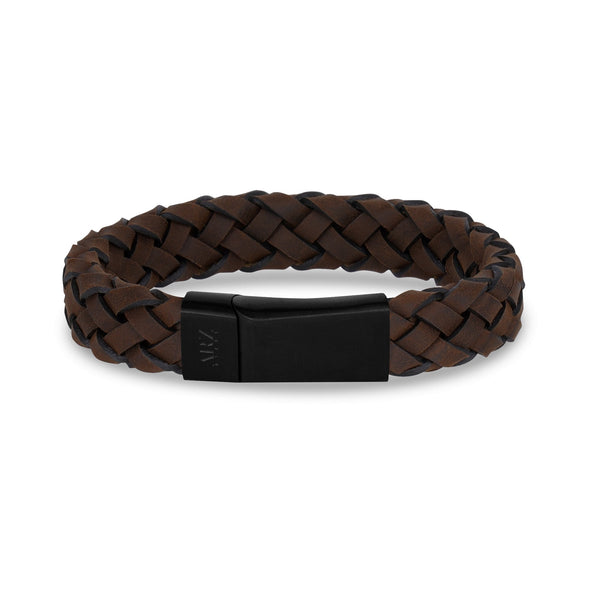 12mm Brown Leather Engravable Bracelet