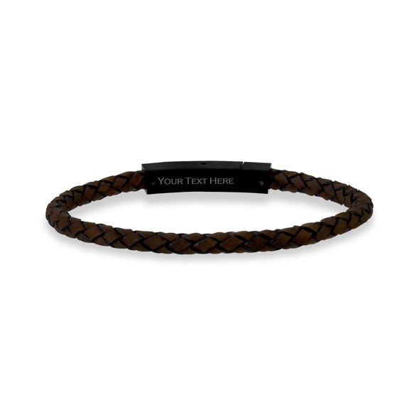 4mm Engravable Leather Bracelet