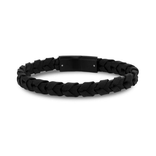 8mm Tire Track Engravable Leather Bracelet