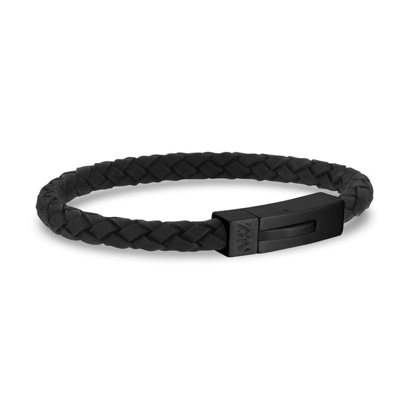 6mm Black Leather Engravable Bracelet