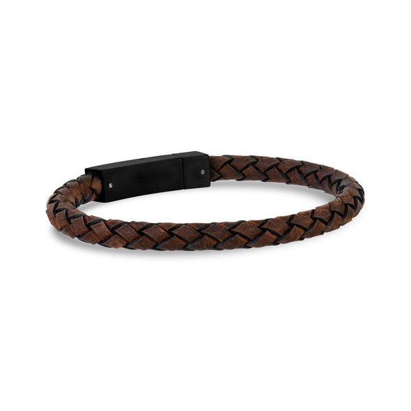 6mm Brown Leather Engravable Bracelet