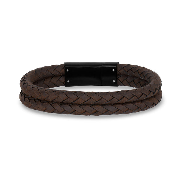 Double Row Leather Engravable Bracelet