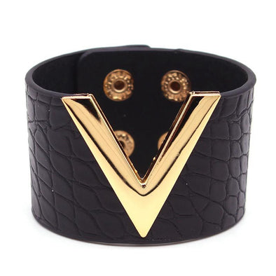 V Leather Bracelet