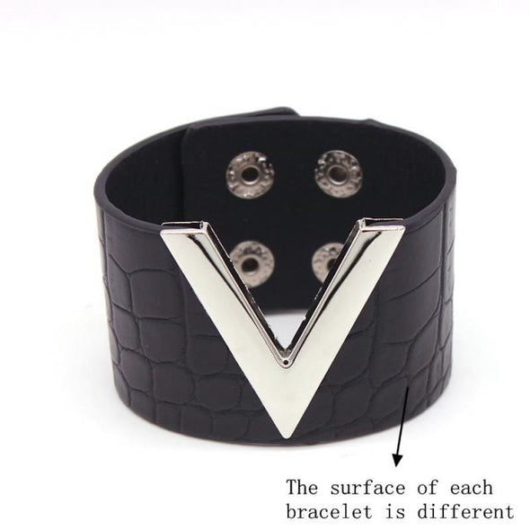 V Leather Bracelet