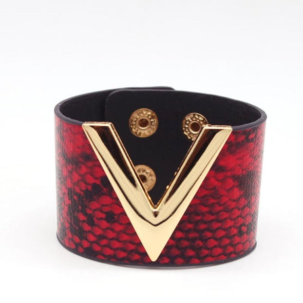 V Leather Bracelet