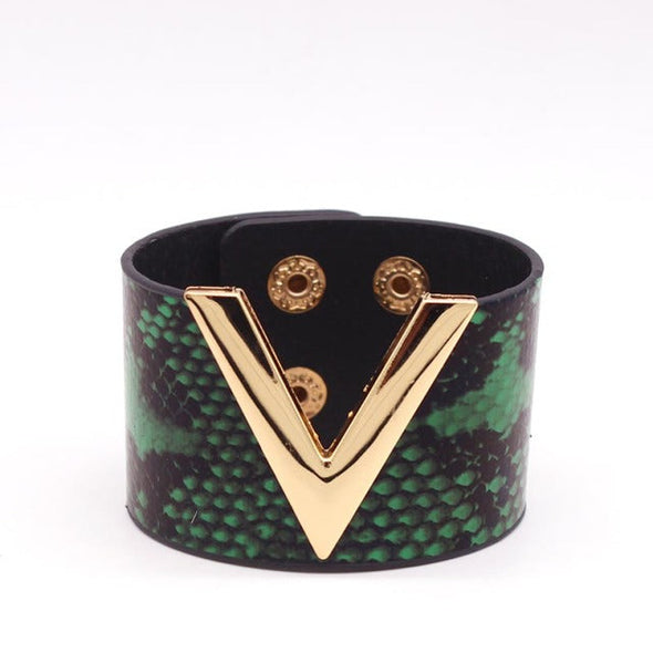 V Leather Bracelet