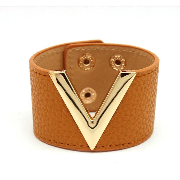 V Leather Bracelet