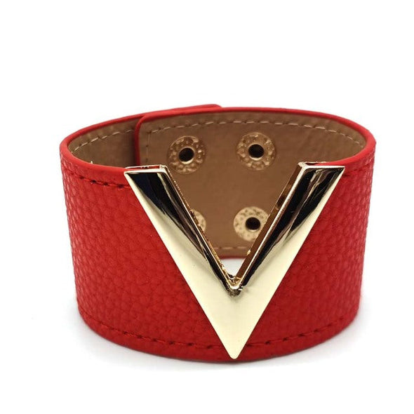 V Leather Bracelet