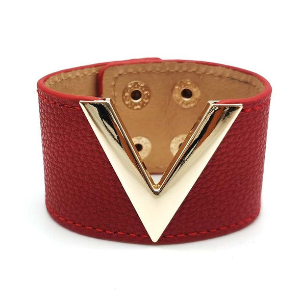 V Leather Bracelet