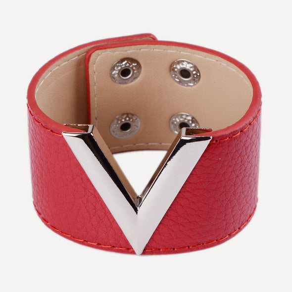 V Leather Bracelet