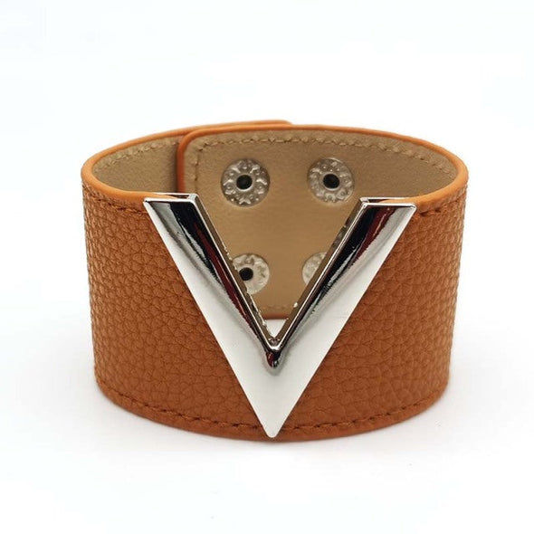 V Leather Bracelet