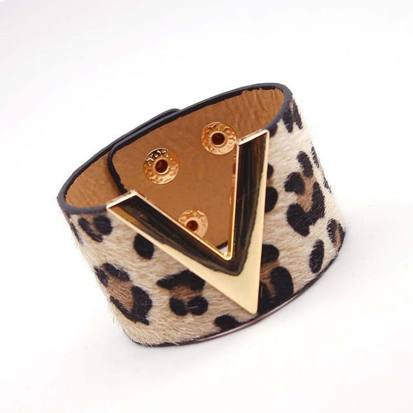 V Leather Bracelet