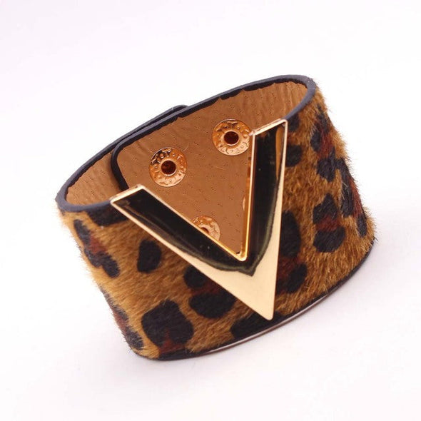 V Leather Bracelet