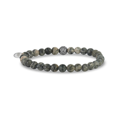 6mm Granite Stretch Bead Bracelet